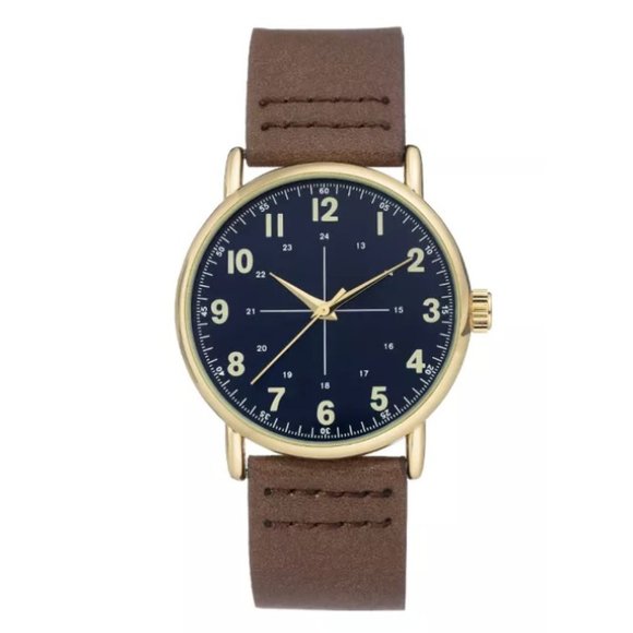 Goodfellow & Co™ Men's Easy Read Brown Strap Watch - Picture 2 of 2